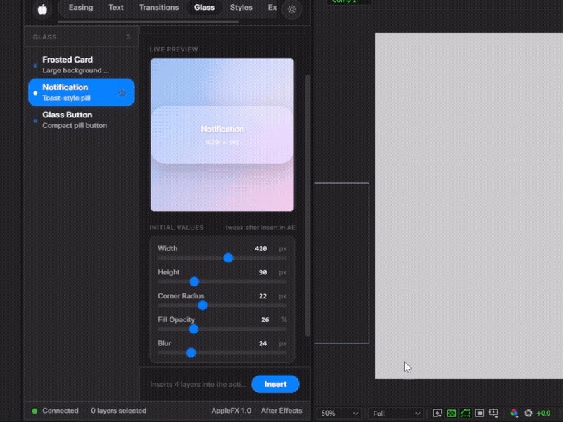 Native effects, zero plugins.